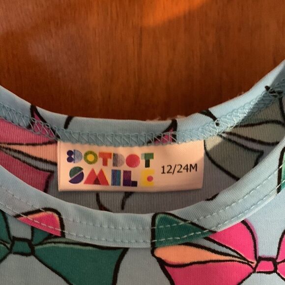 EUC dot dot smile blue bow dress! Size 12/24 months! - Picture 2 of 4